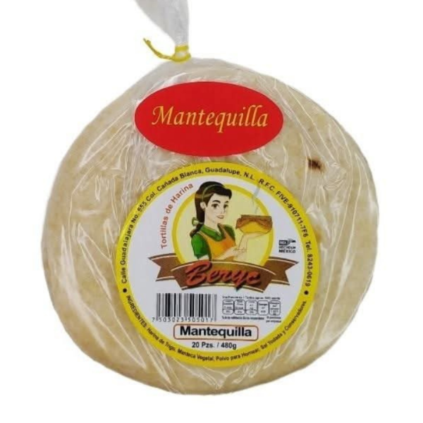 Bolsa de tortillas de harina Beryc Mantequilla, 20 piezas