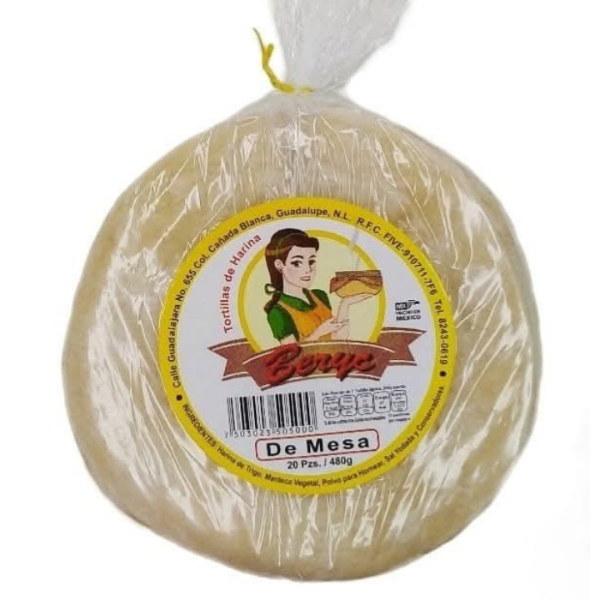 Bolsa de tortillas de harina Beryc De Mesa, 20 piezas